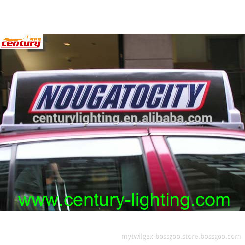 led taxi cab top sign display light box with full magnets